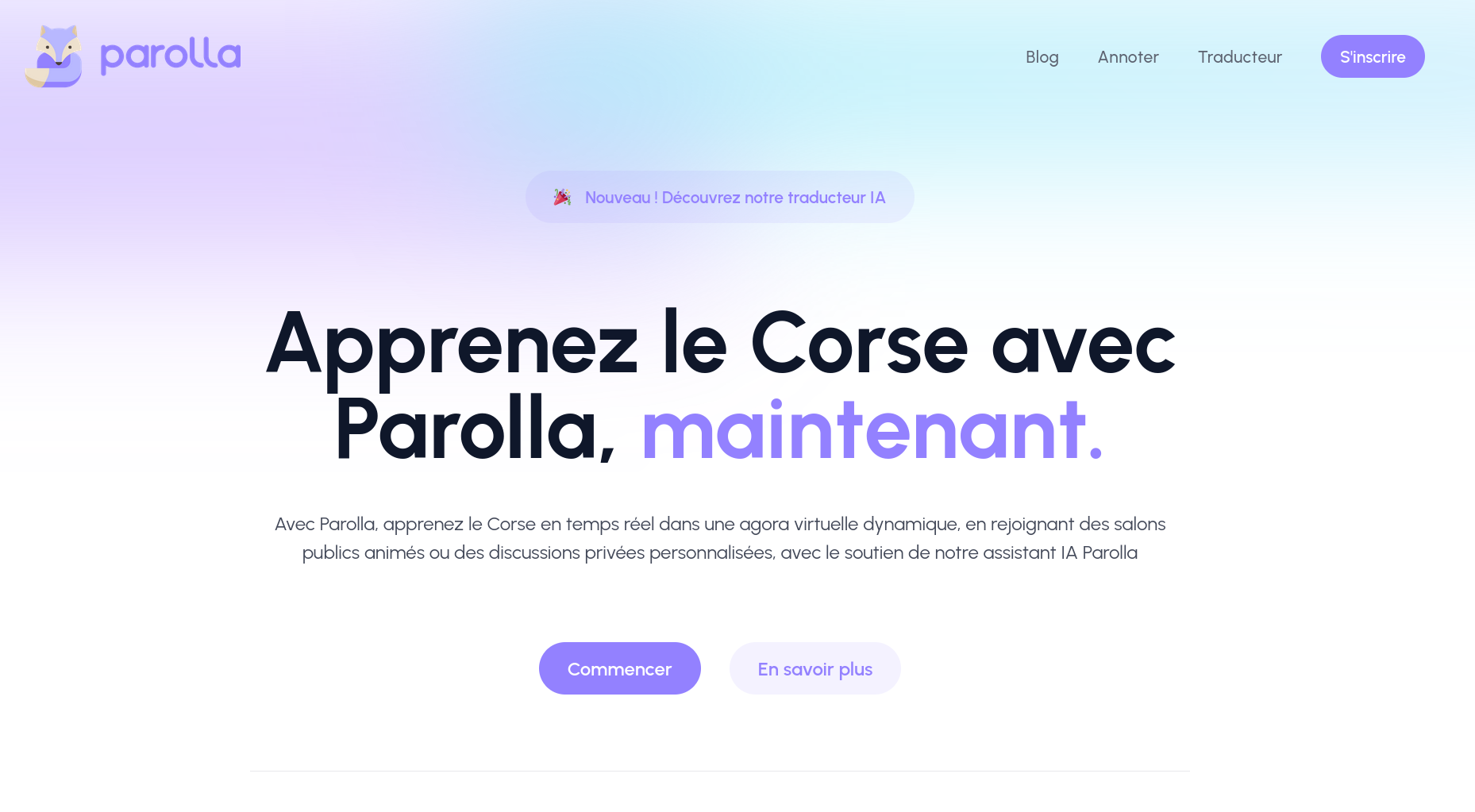 Parolla interface preview